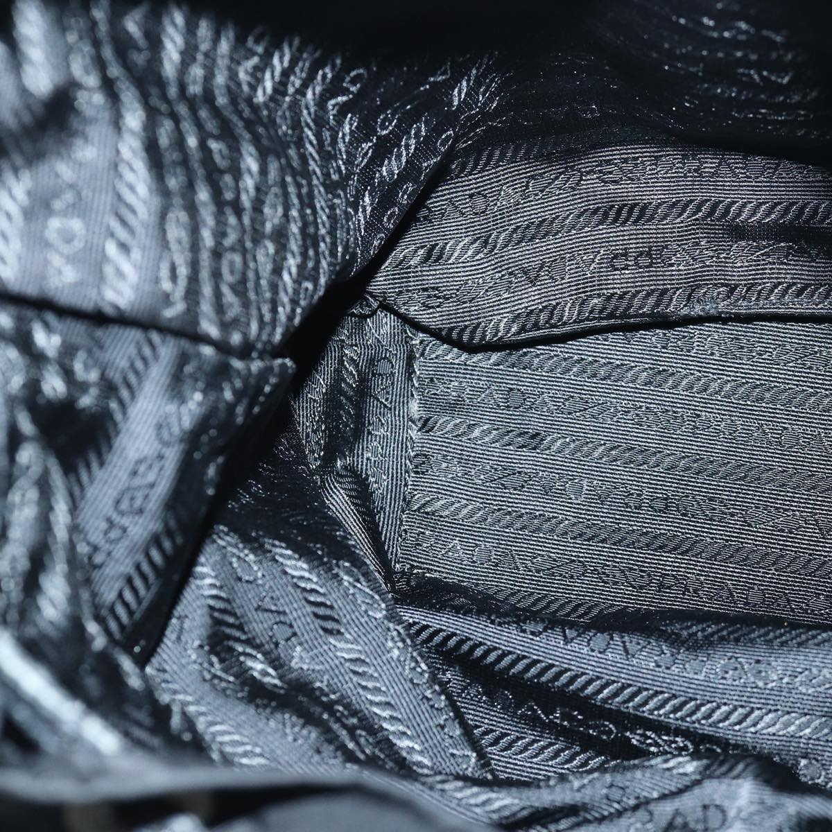 PRADA Backpack Nylon Black Silver Auth 85289V