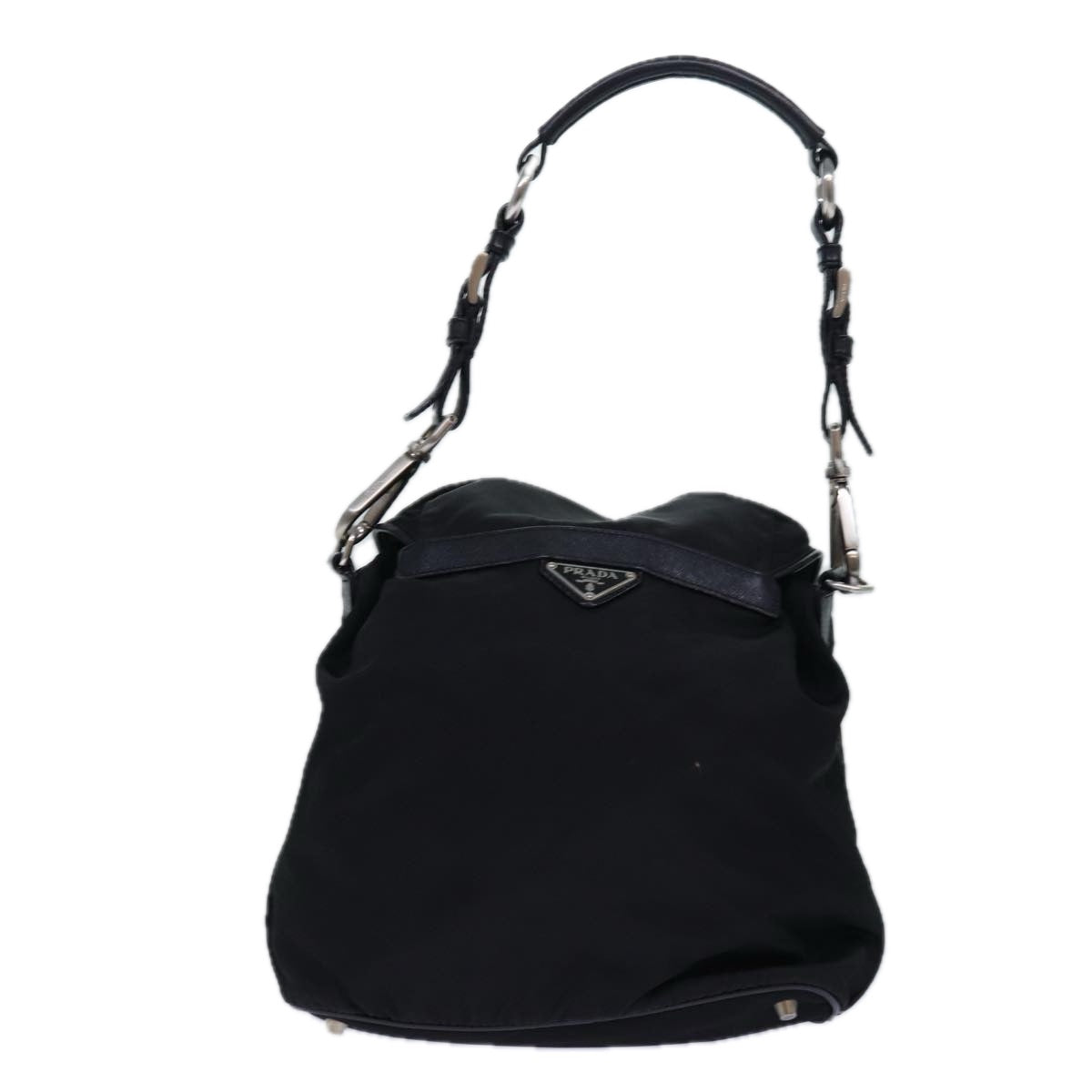 PRADA Backpack Nylon Black Silver Auth 85289V
