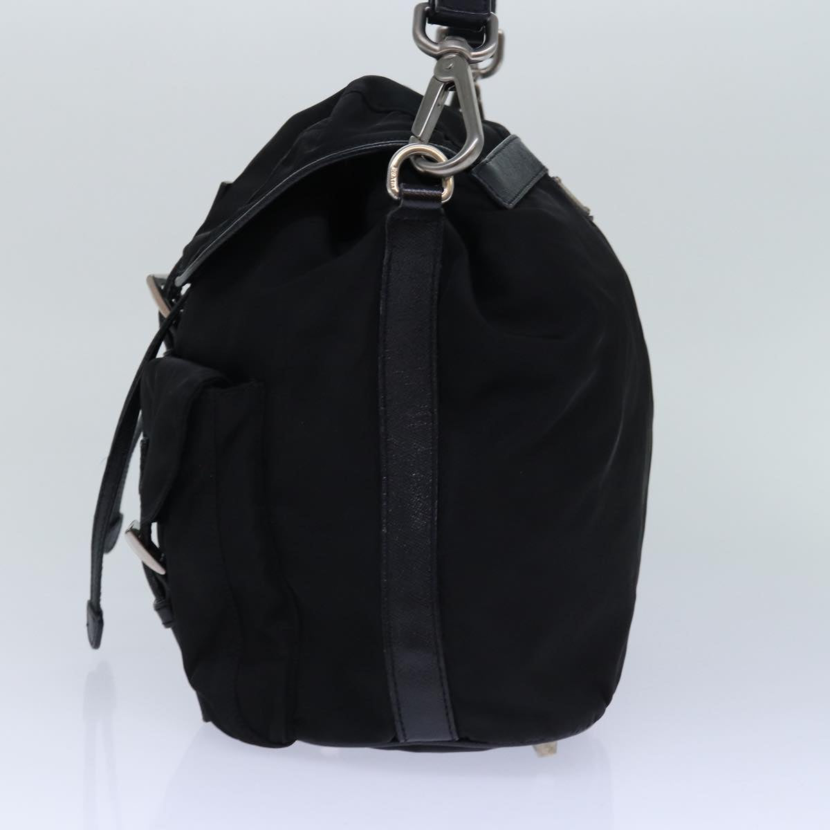 PRADA Backpack Nylon Black Silver Auth 85289V