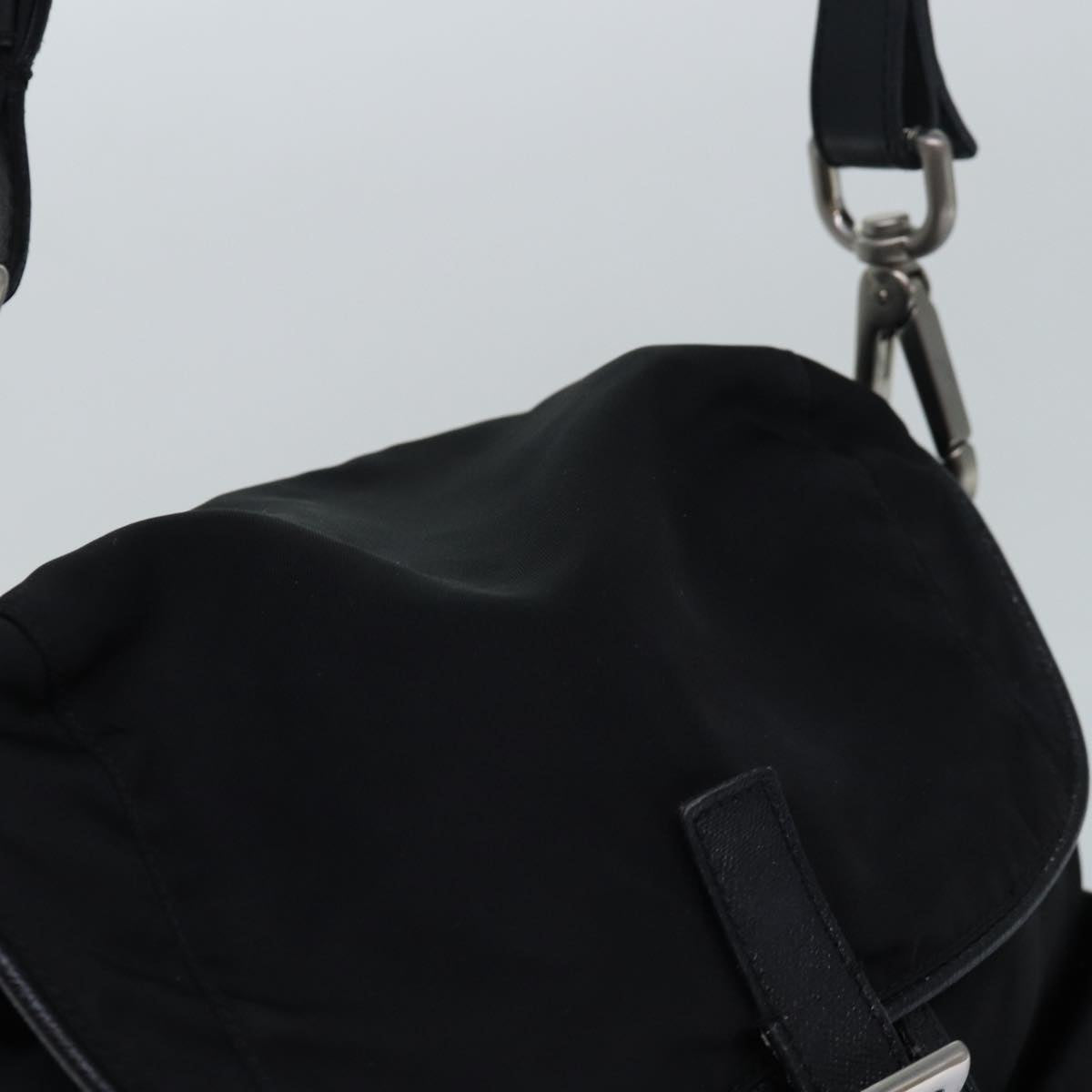 PRADA Backpack Nylon Black Silver Auth 85289V