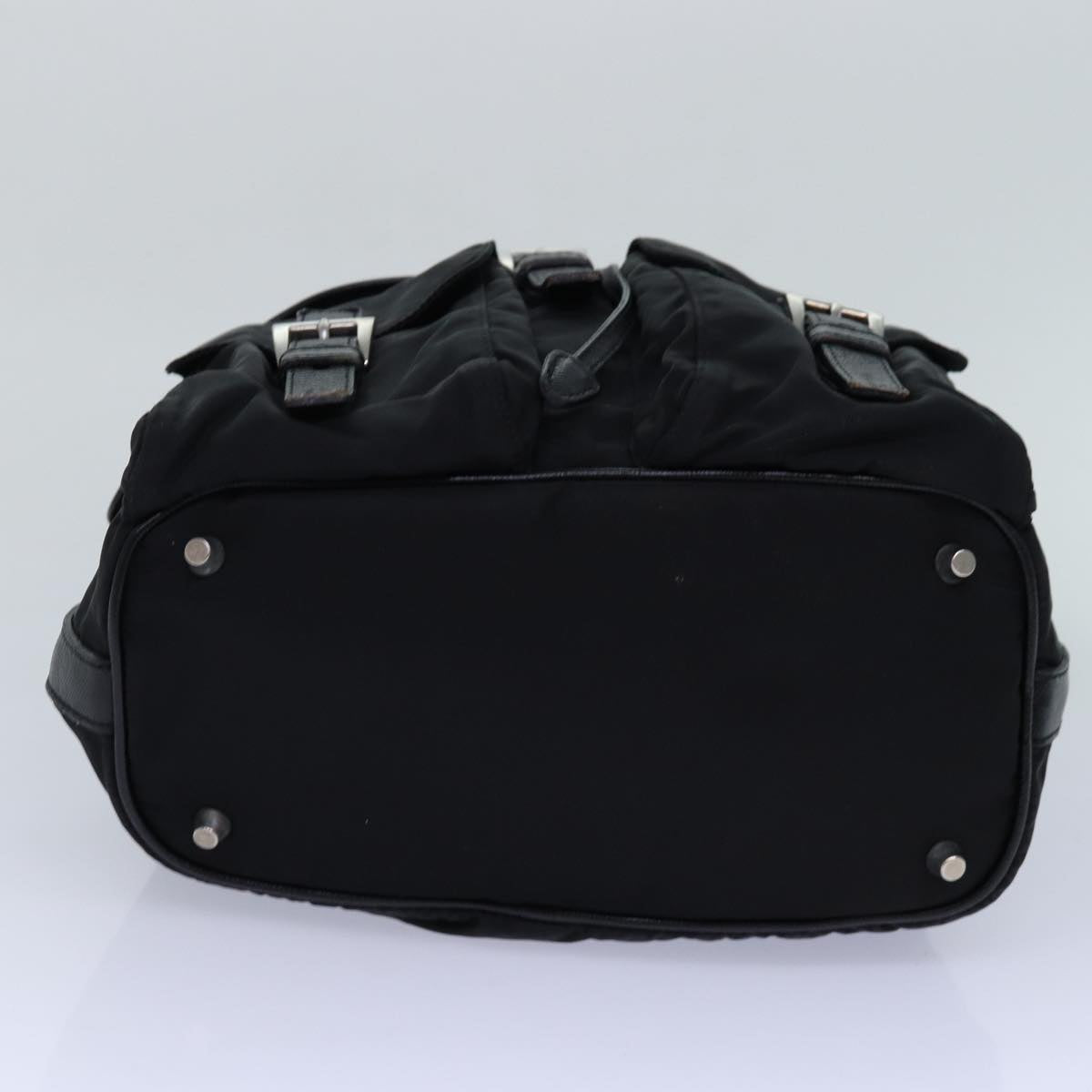 PRADA Backpack Nylon Black Silver Auth 85289V