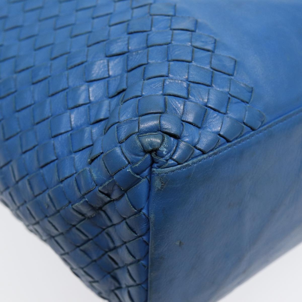 BOTTEGA VENETA INTRECCIATO Tote Bag Leather Blue Auth 85400