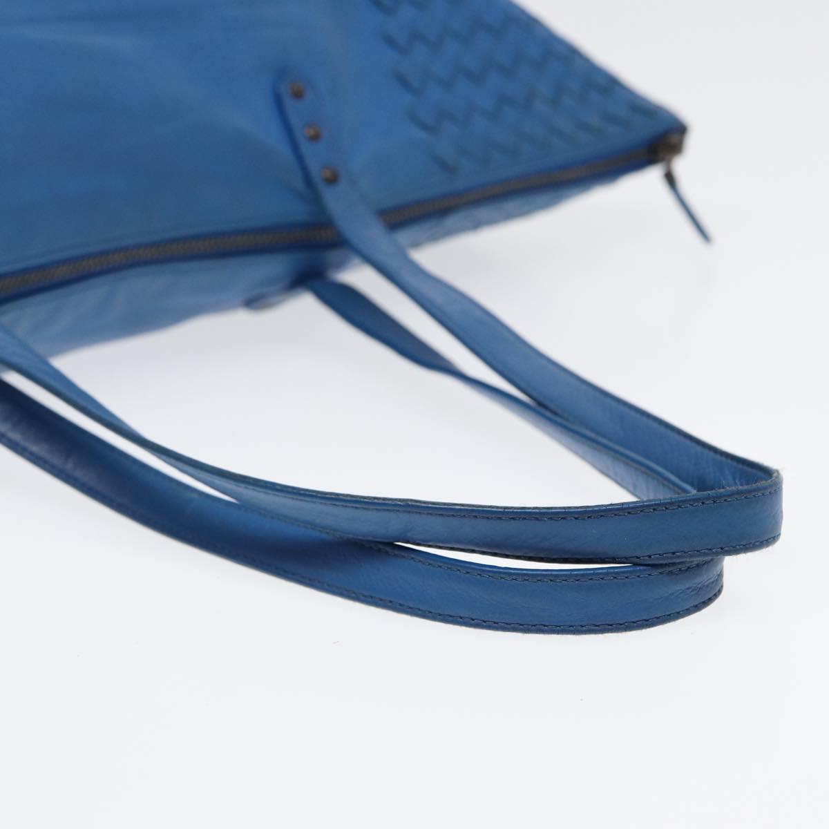 BOTTEGA VENETA INTRECCIATO Tote Bag Leather Blue Auth 85400