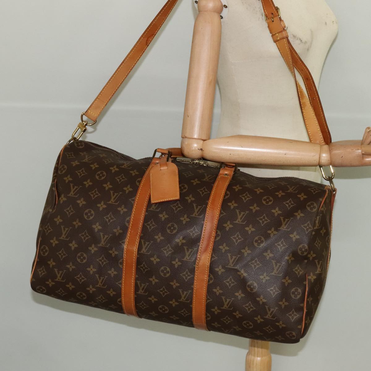 LOUIS VUITTON Monogram Keepall Bandouliere 50 Boston Bag M41416 LV Auth 85407