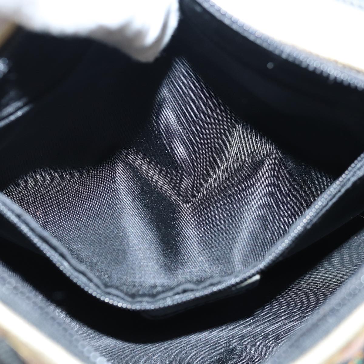 Christian Dior Hand Bag Canvas Blue Gold Auth 85438AM