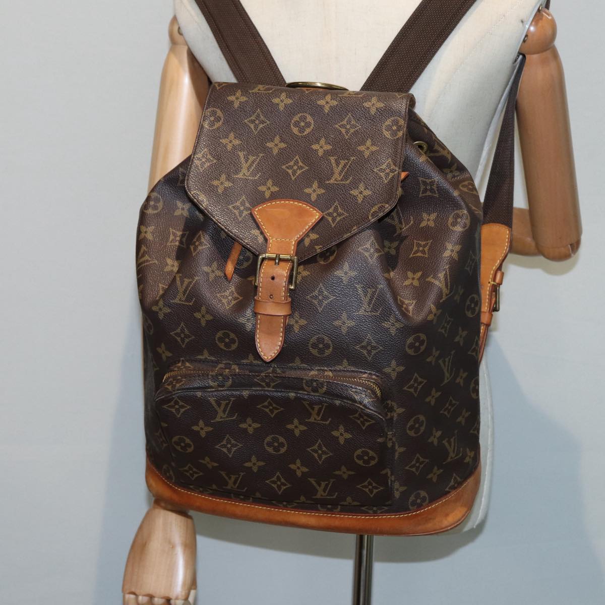 LOUIS VUITTON Monogram Montsouris GM Backpack M51135 LV Auth 85457