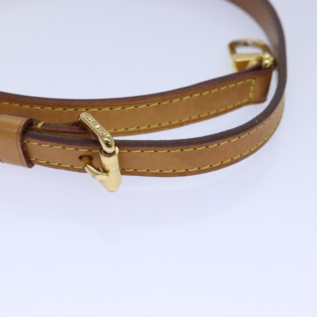 LOUIS VUITTON Adjustable Shoulder Strap Leather 31.1""""""""-36.6"""""""" Beige Auth 85487