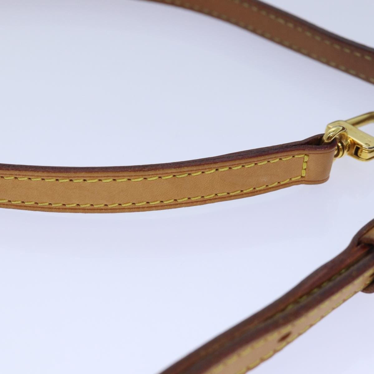 LOUIS VUITTON Adjustable Shoulder Strap Leather 31.1""""""""-36.6"""""""" Beige Auth 85487