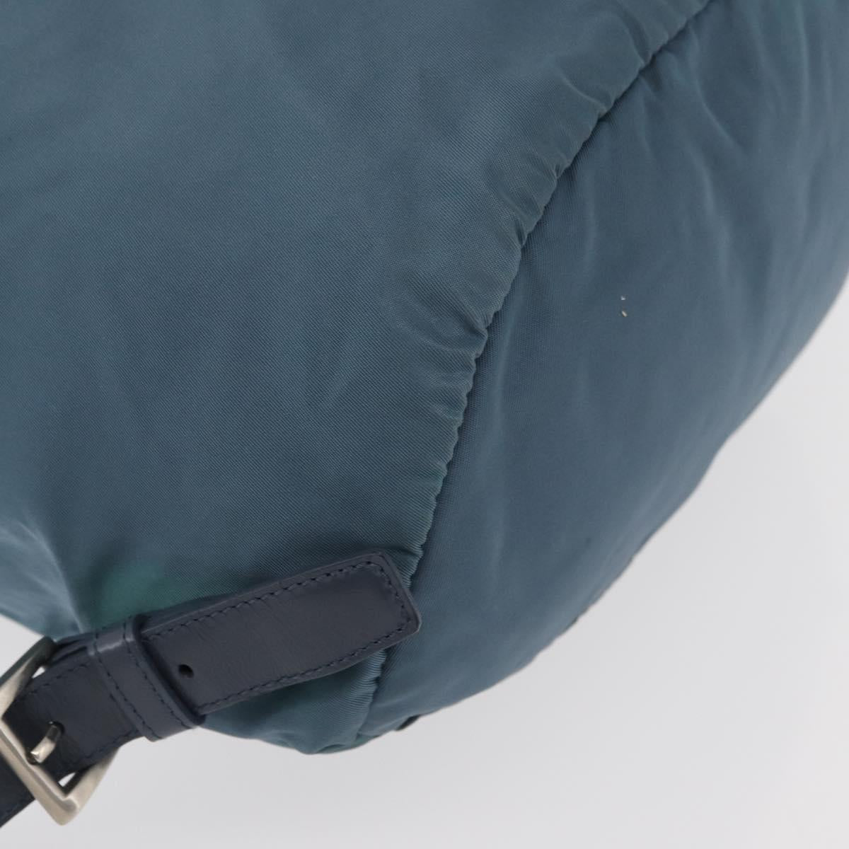 PRADA Backpack Nylon Blue Silver Auth 85634