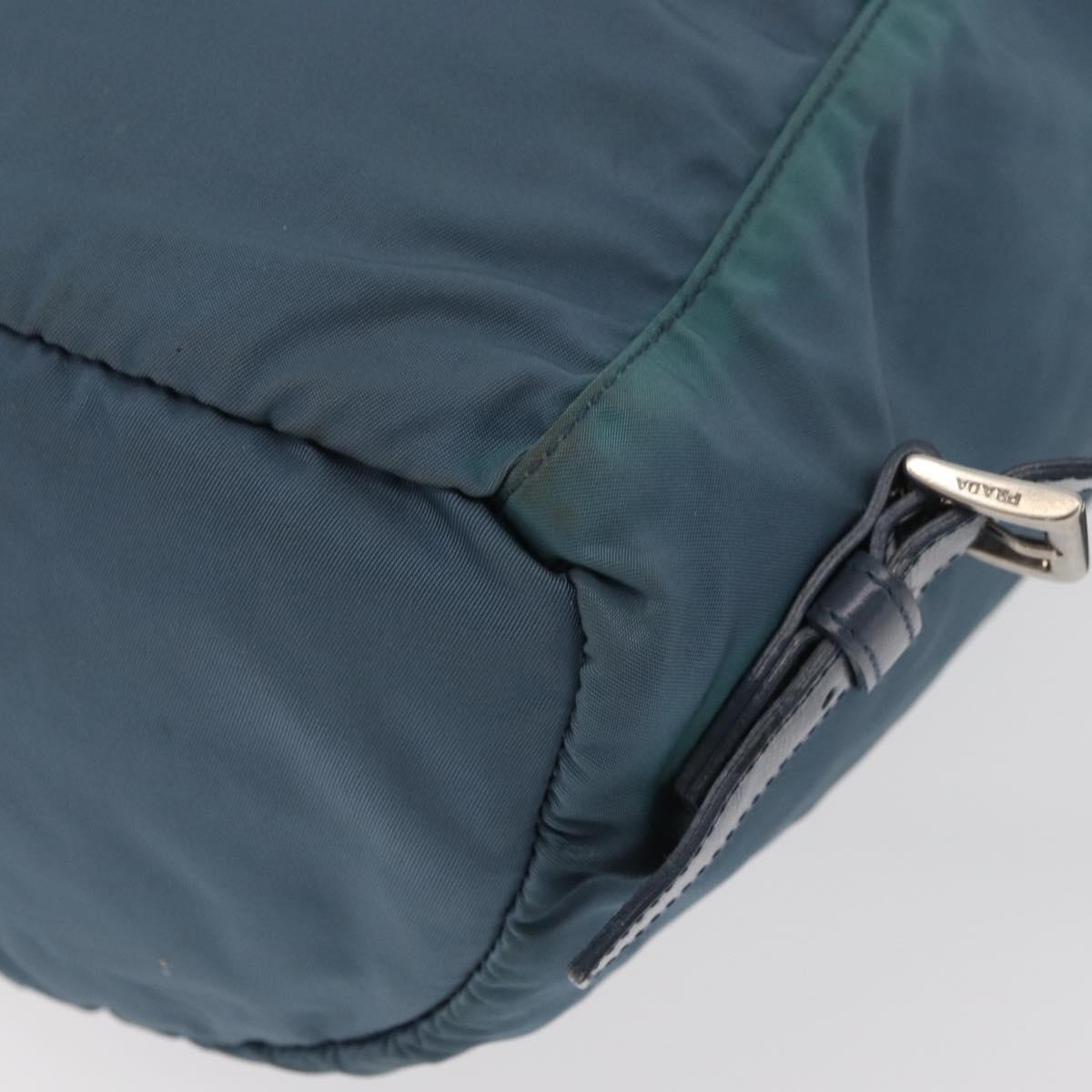 PRADA Backpack Nylon Blue Silver Auth 85634