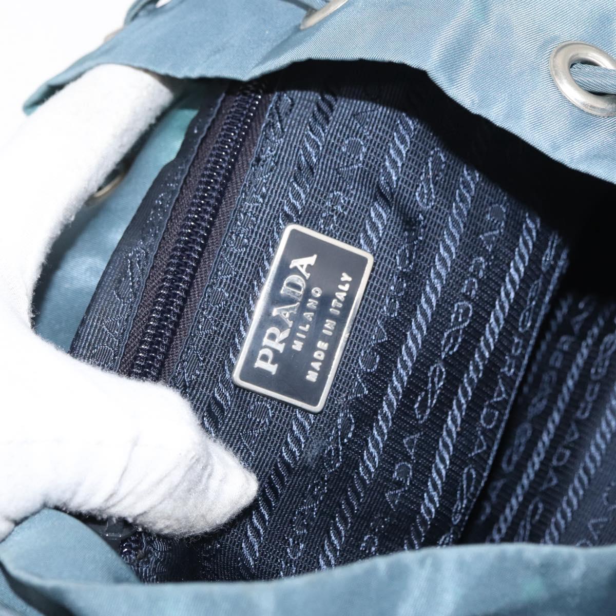 PRADA Backpack Nylon Blue Silver Auth 85634