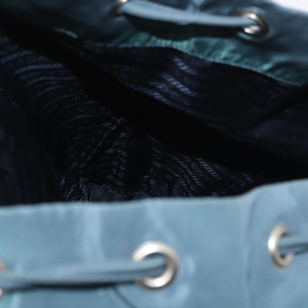 PRADA Backpack Nylon Blue Silver Auth 85634