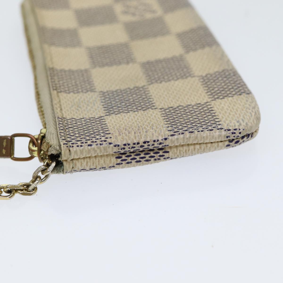 LOUIS VUITTON Damier Azur Pochette Cles Coin Purse N62659 LV Auth 85657