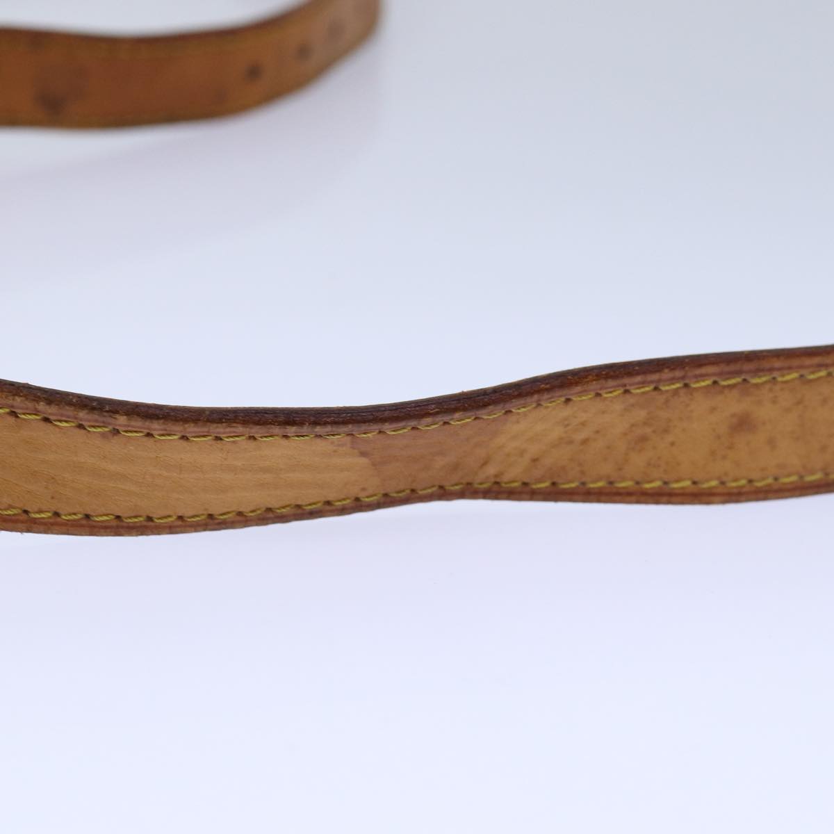 LOUIS VUITTON Adjustable Shoulder Strap Leather 35""""""""-42.1"""""""" Beige LV Auth 85658