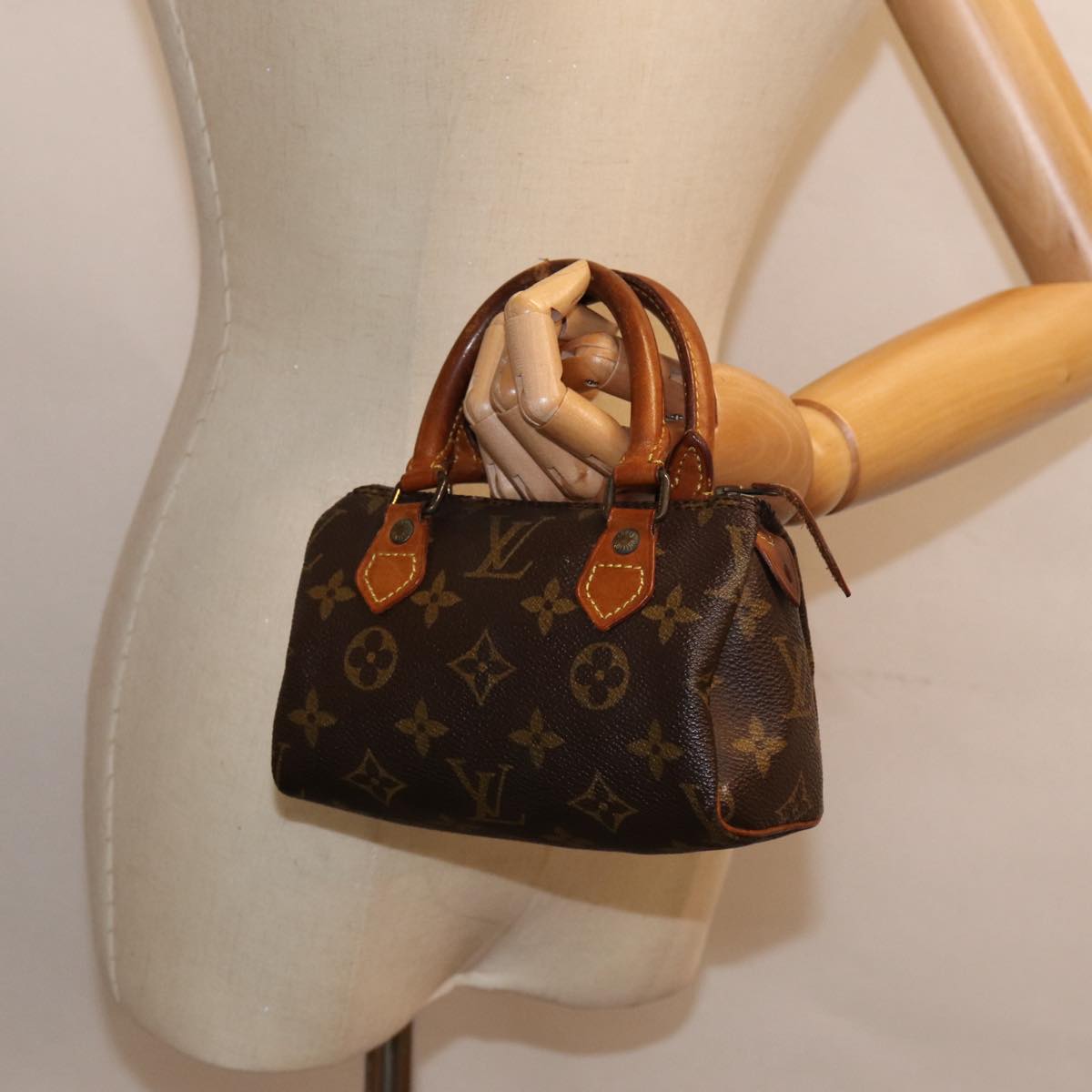 LOUIS VUITTON Monogram Mini Speedy Hand Bag M41534 LV Auth 85664