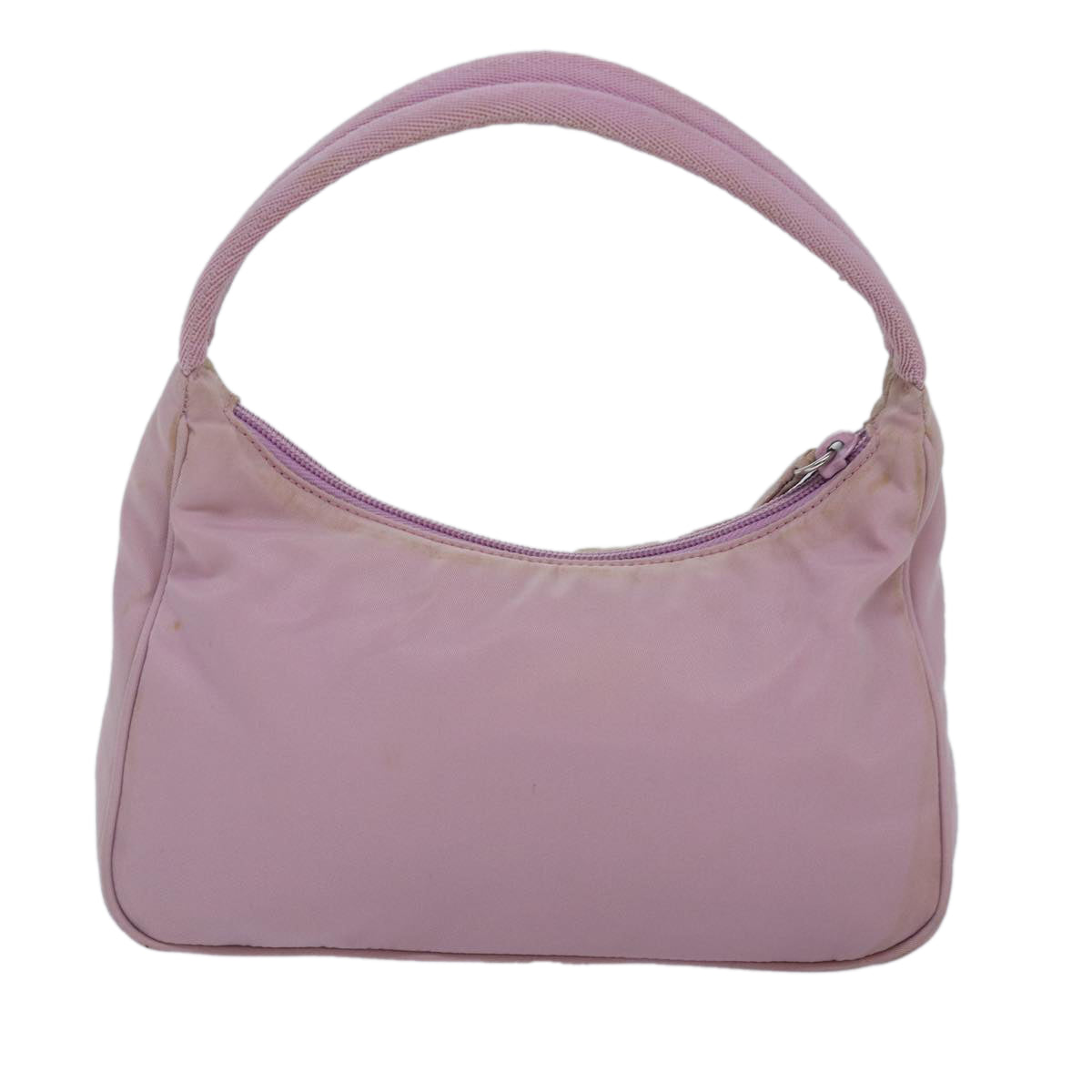 PRADA Hand Bag Nylon Pink Silver Auth 85665