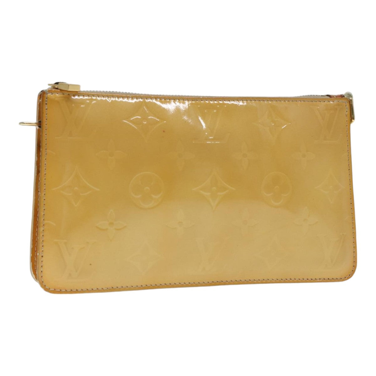 LOUIS VUITTON Monogram Vernis Lexington Accessory Pouch Beige M91010 Auth 85668