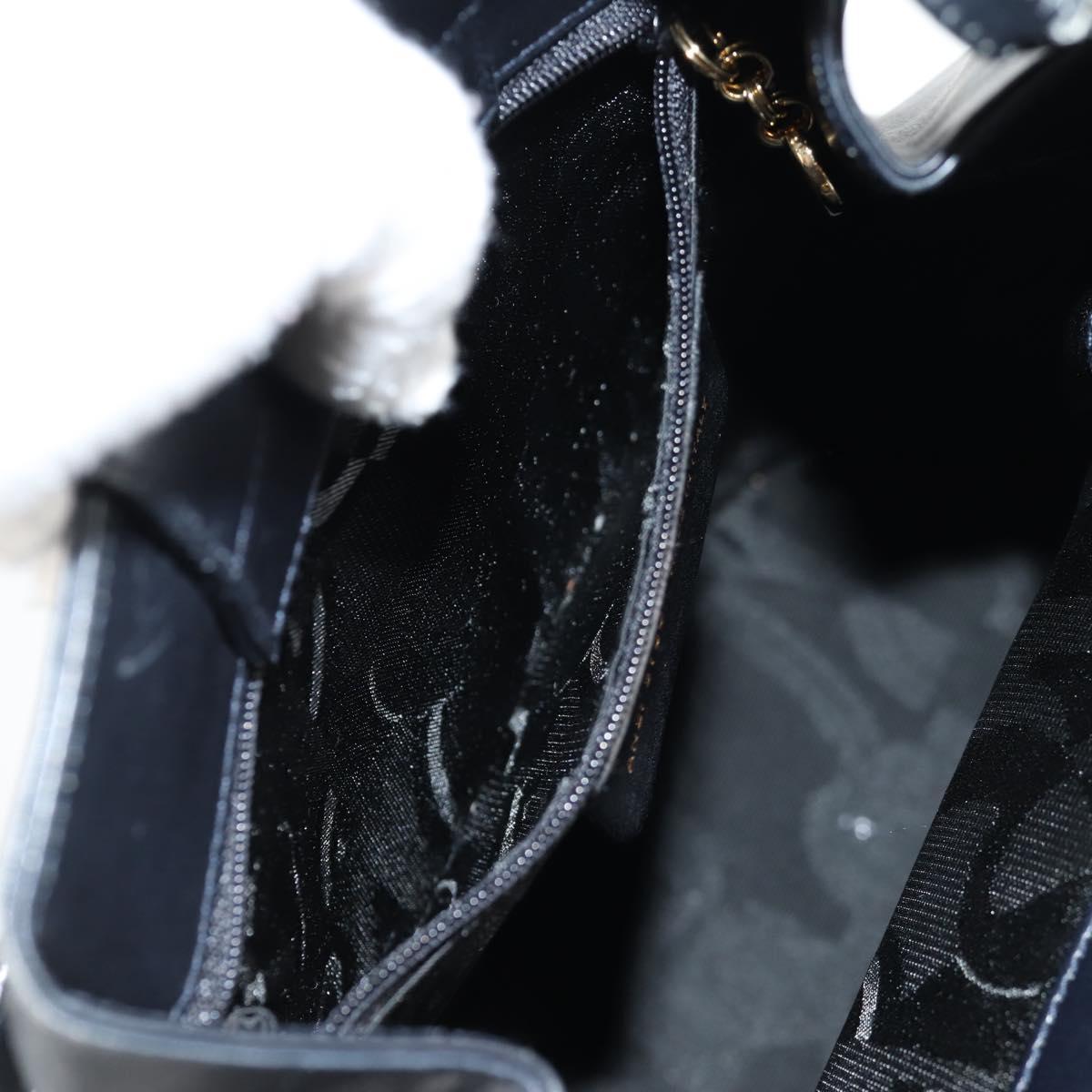 Salvatore Ferragamo Shoulder Bag Leather Gold Black Auth 85707