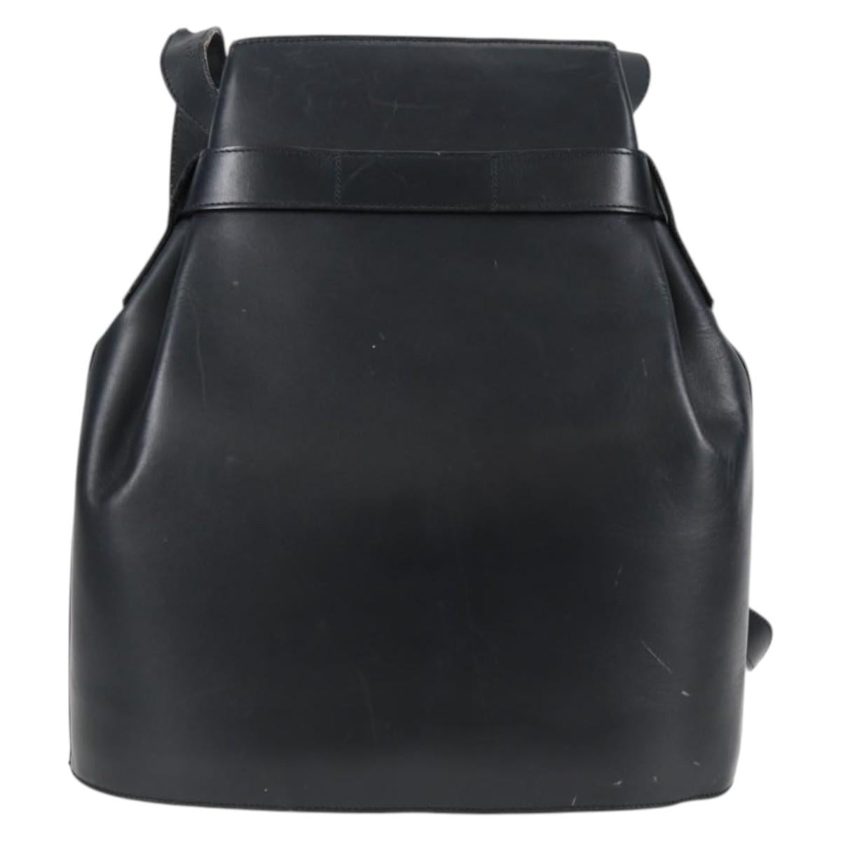 Salvatore Ferragamo Shoulder Bag Leather Gold Black Auth 85707