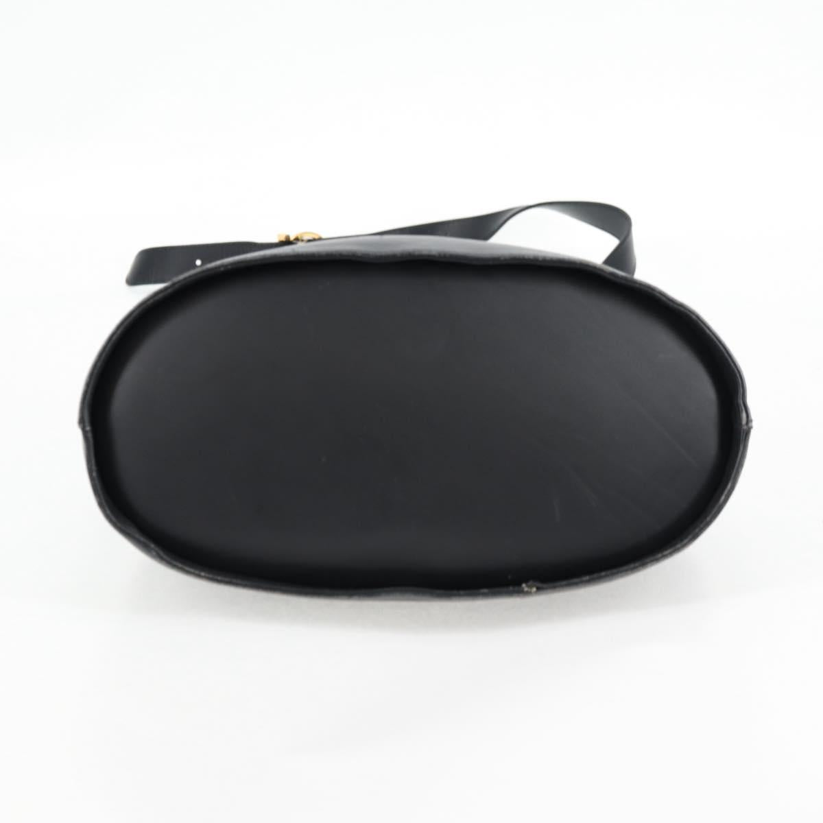 Salvatore Ferragamo Shoulder Bag Leather Gold Black Auth 85707