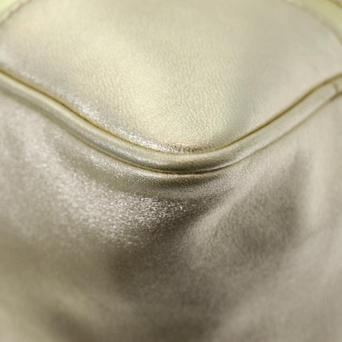 LOEWE Hand Bag Leather Gold Auth 85710