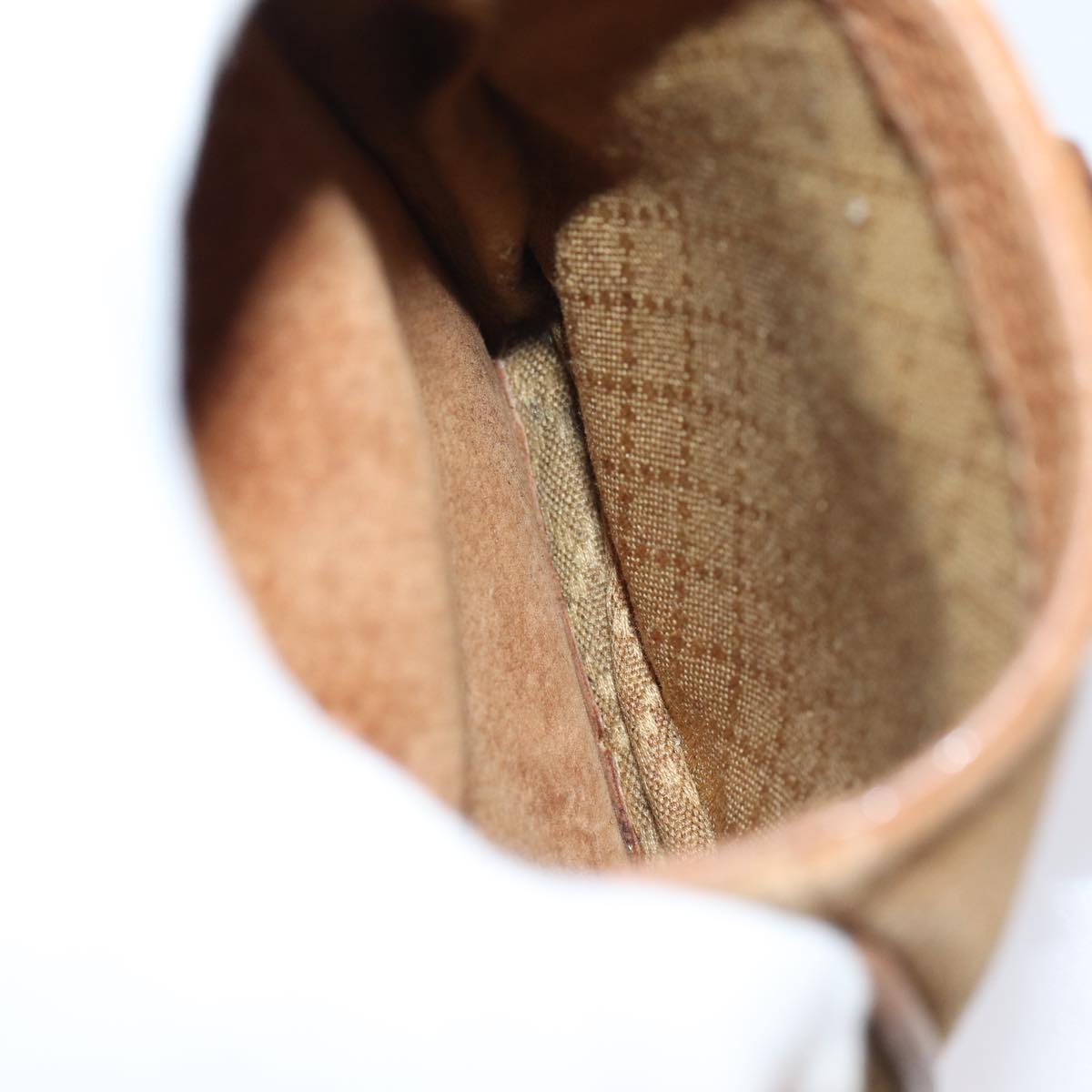 GUCCI Bamboo Shoulder Bag Suede Brown Gold 003 2058 0016 Auth 85718