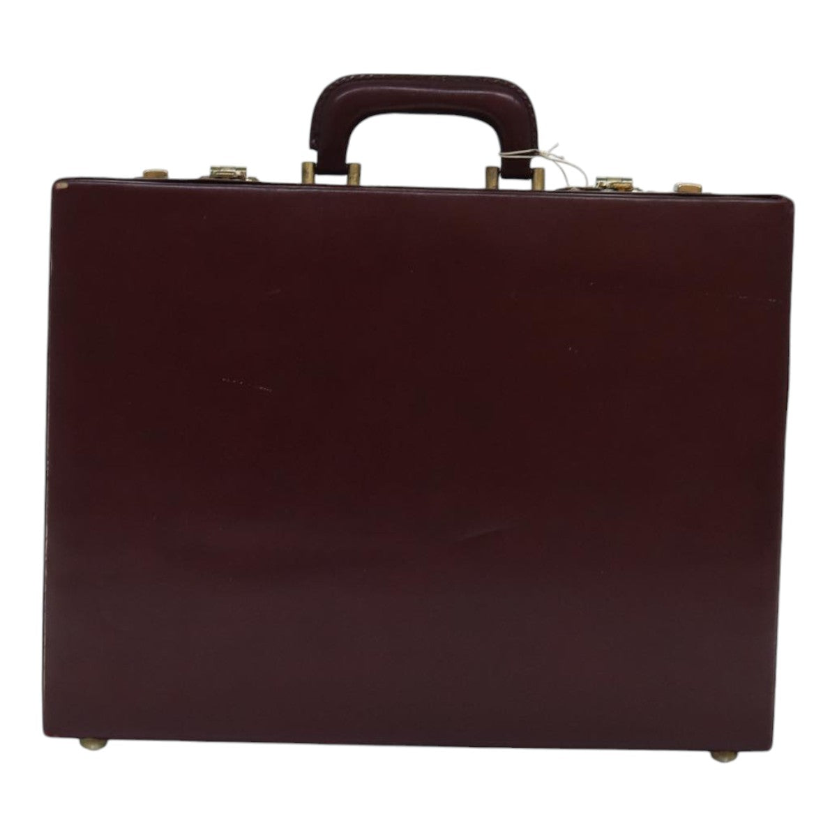 CARTIER Trunk Leather Bordeaux Gold Auth 85729