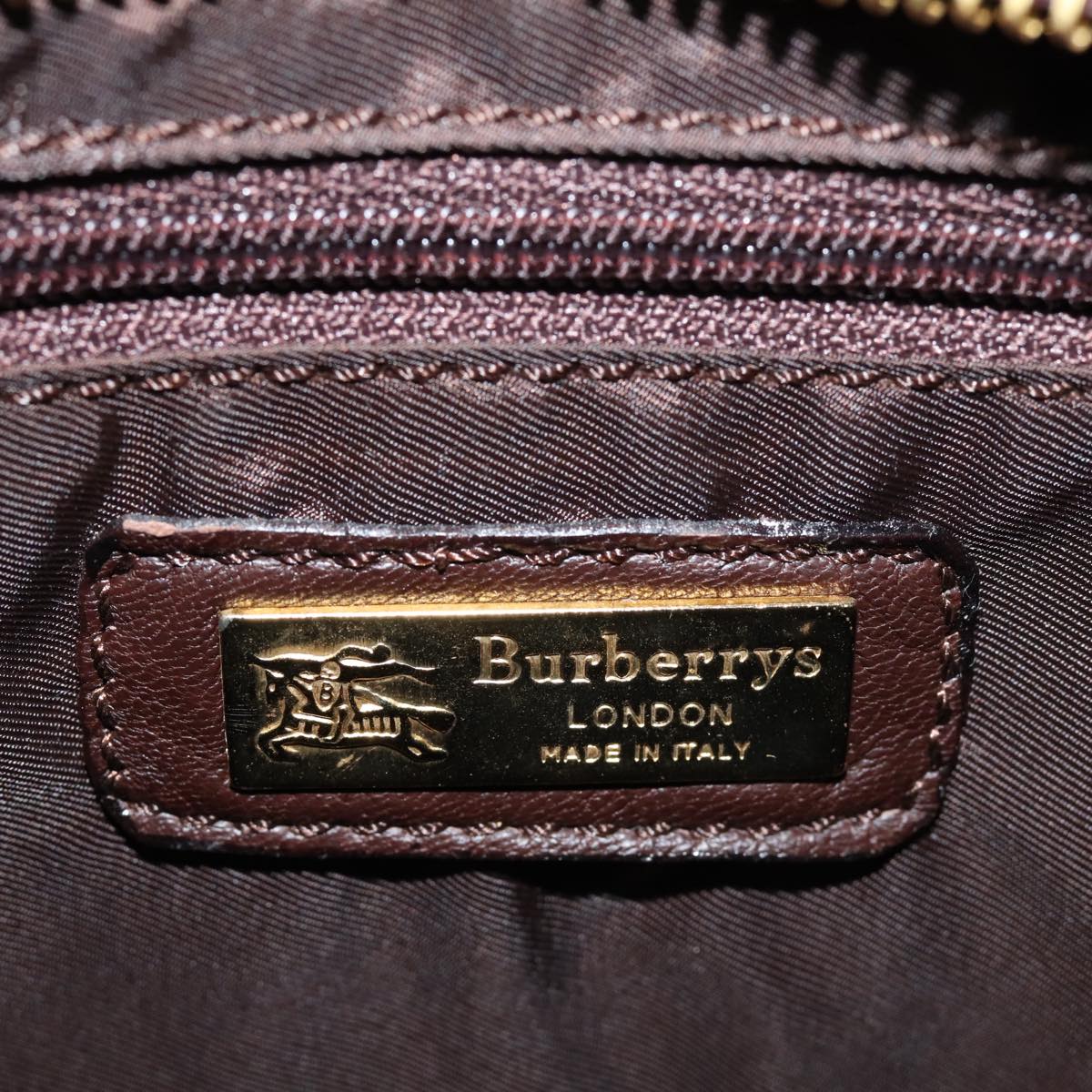 Burberrys Nova Check Shoulder Bag Wool Beige Gold Auth 85746