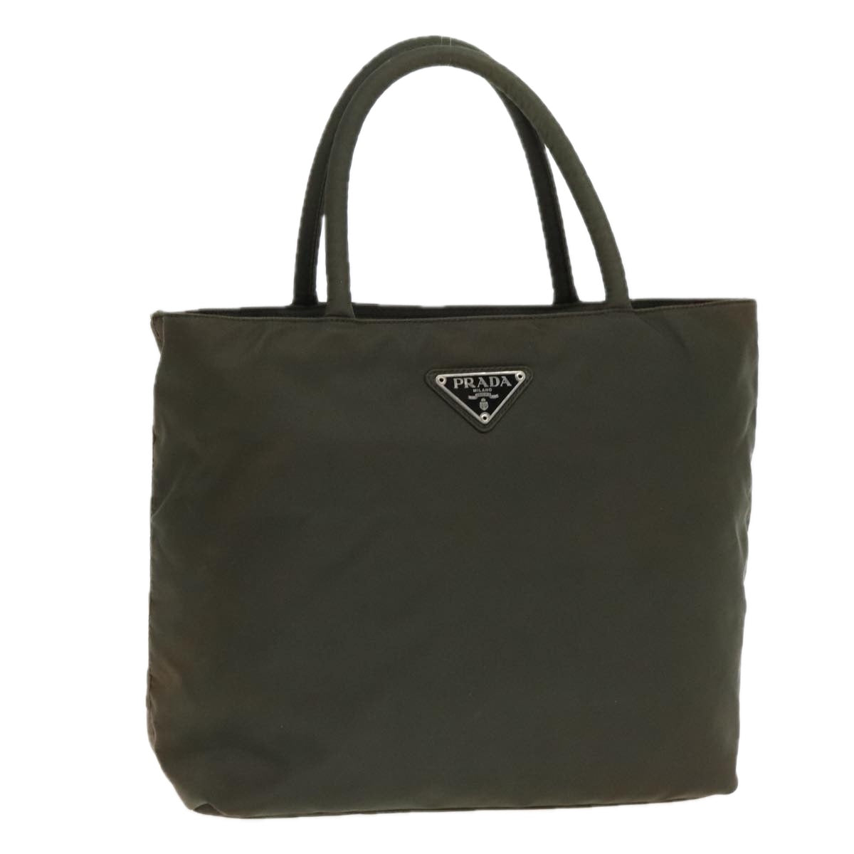 PRADA Hand Bag Nylon Khaki Auth 85762