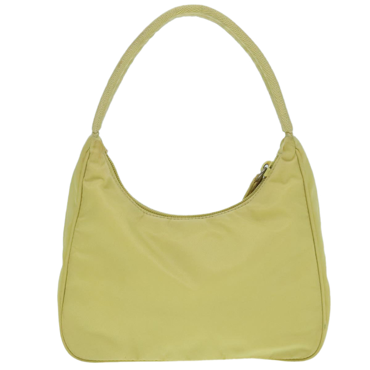 PRADA Hand Bag Nylon Yellow Silver Auth 85763