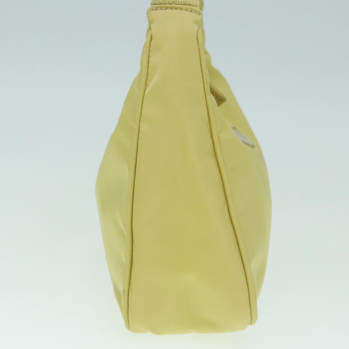 PRADA Hand Bag Nylon Yellow Silver Auth 85763