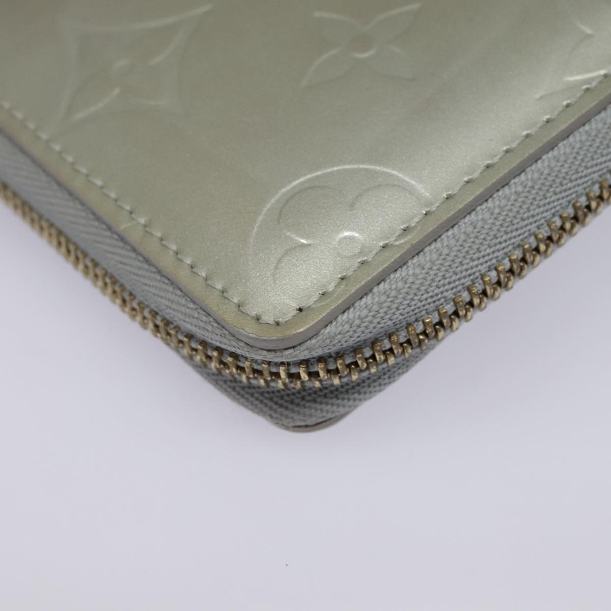 LOUIS VUITTON Monogram Vernis Bloom Wallet Gris M91044 LV Auth 85777