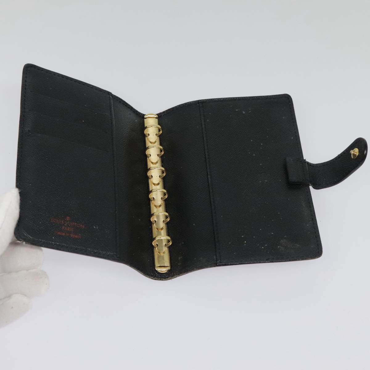 LOUIS VUITTON Epi Agenda PM Day Planner Cover Black R20052 LV Auth 85781