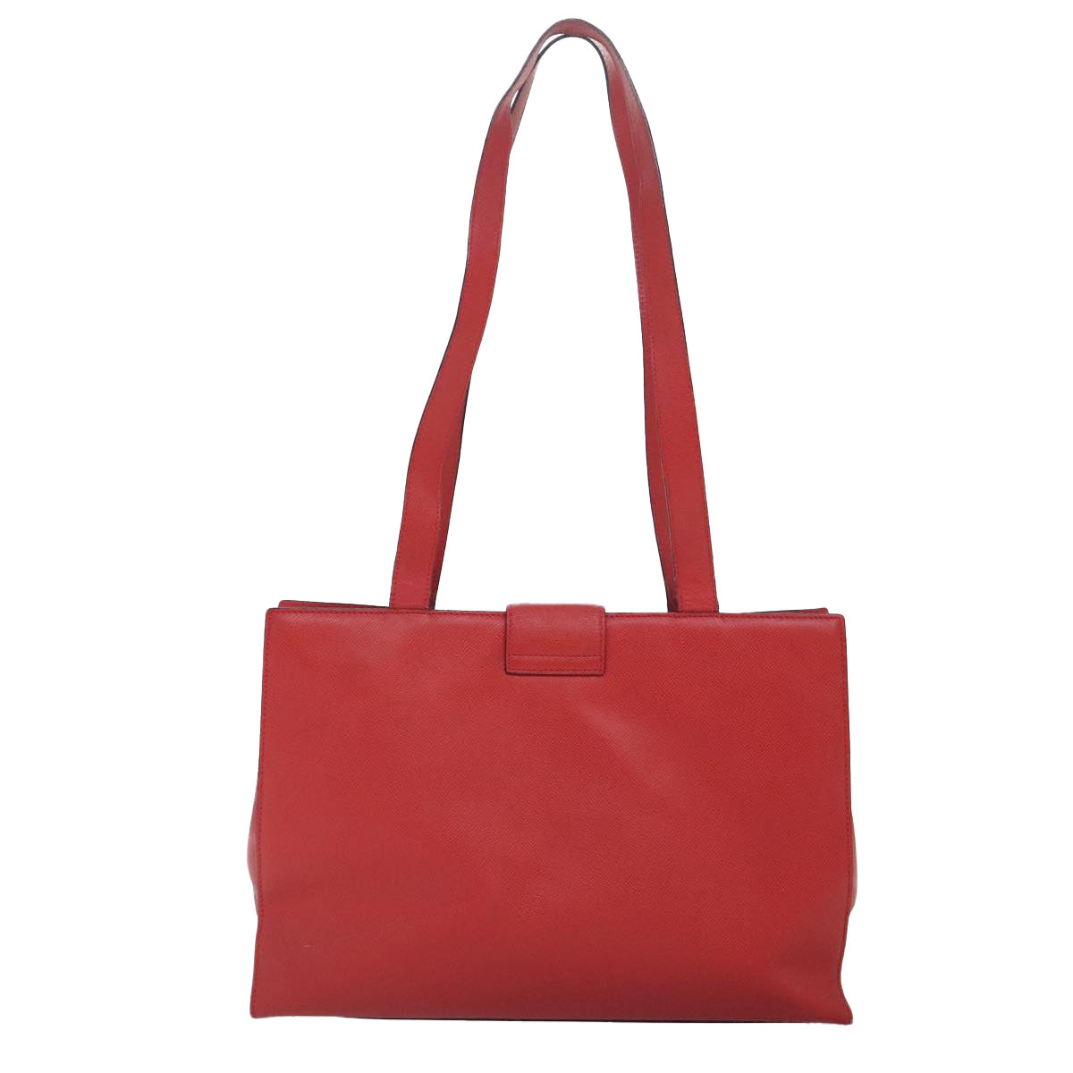 CELINE Tote Bag Leather Gold Red Auth 85782