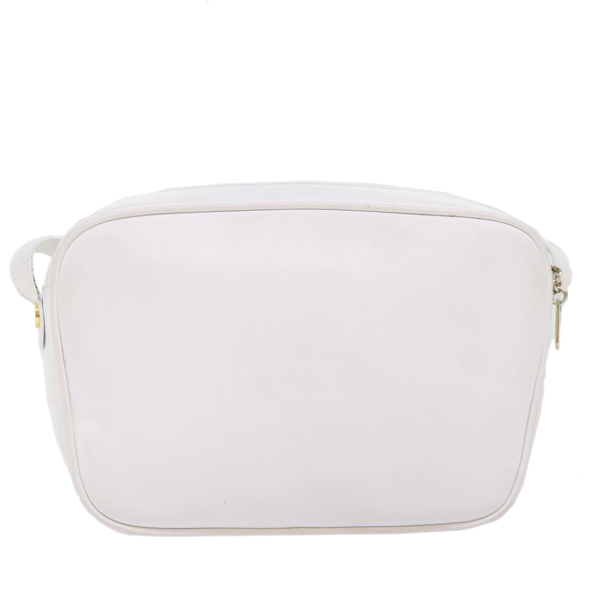 Salvatore Ferragamo Shoulder Bag Leather Gold White Auth 85785