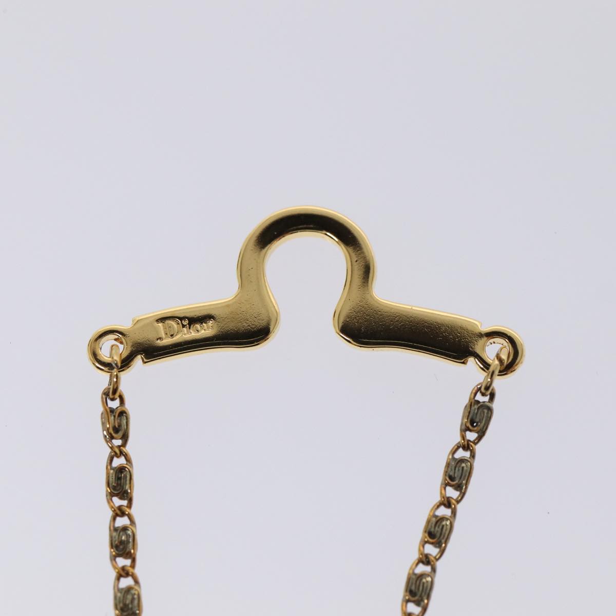 Christian Dior Necktie Chain metal Gold Tone Auth 85891