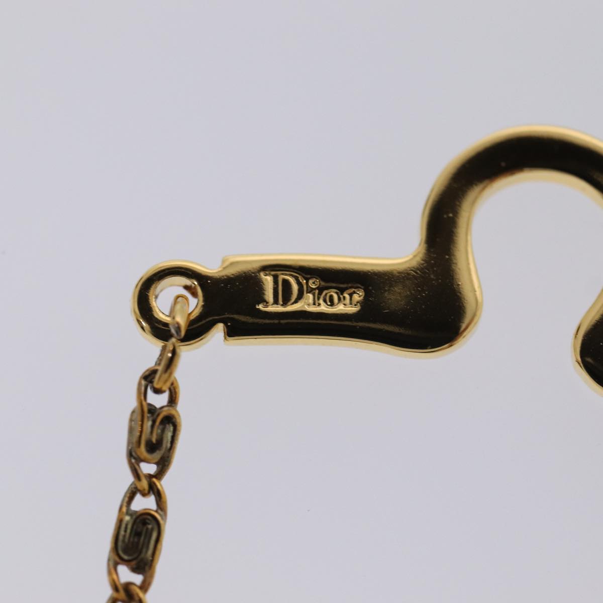 Christian Dior Necktie Chain metal Gold Tone Auth 85891