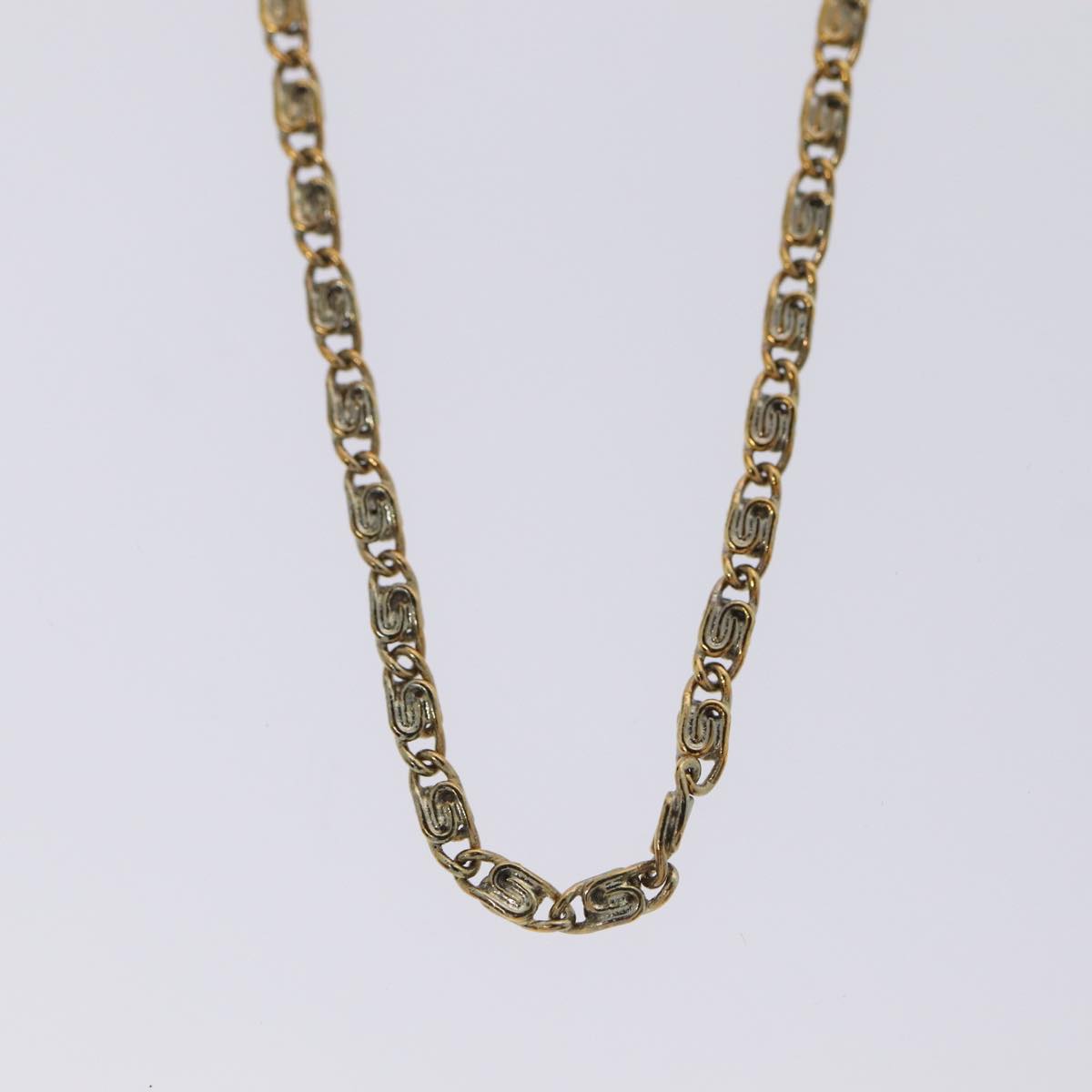 Christian Dior Necktie Chain metal Gold Tone Auth 85891