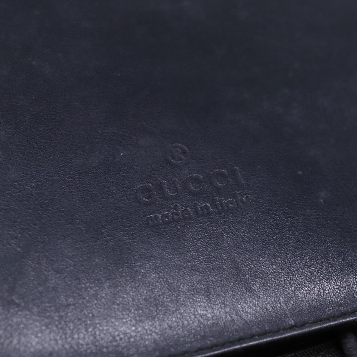 GUCCI Backpack Nylon Leather Black Auth 85892