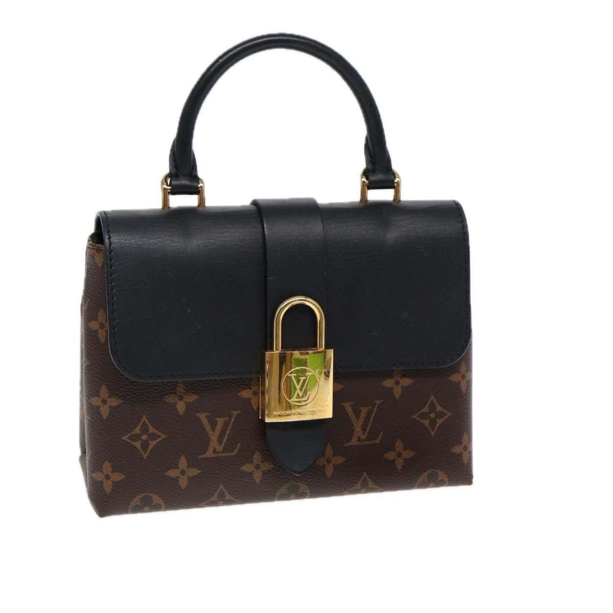 LOUIS VUITTON Monogram Rocky BB Hand Bag 2way Black M44141 LV Auth 85942SAM