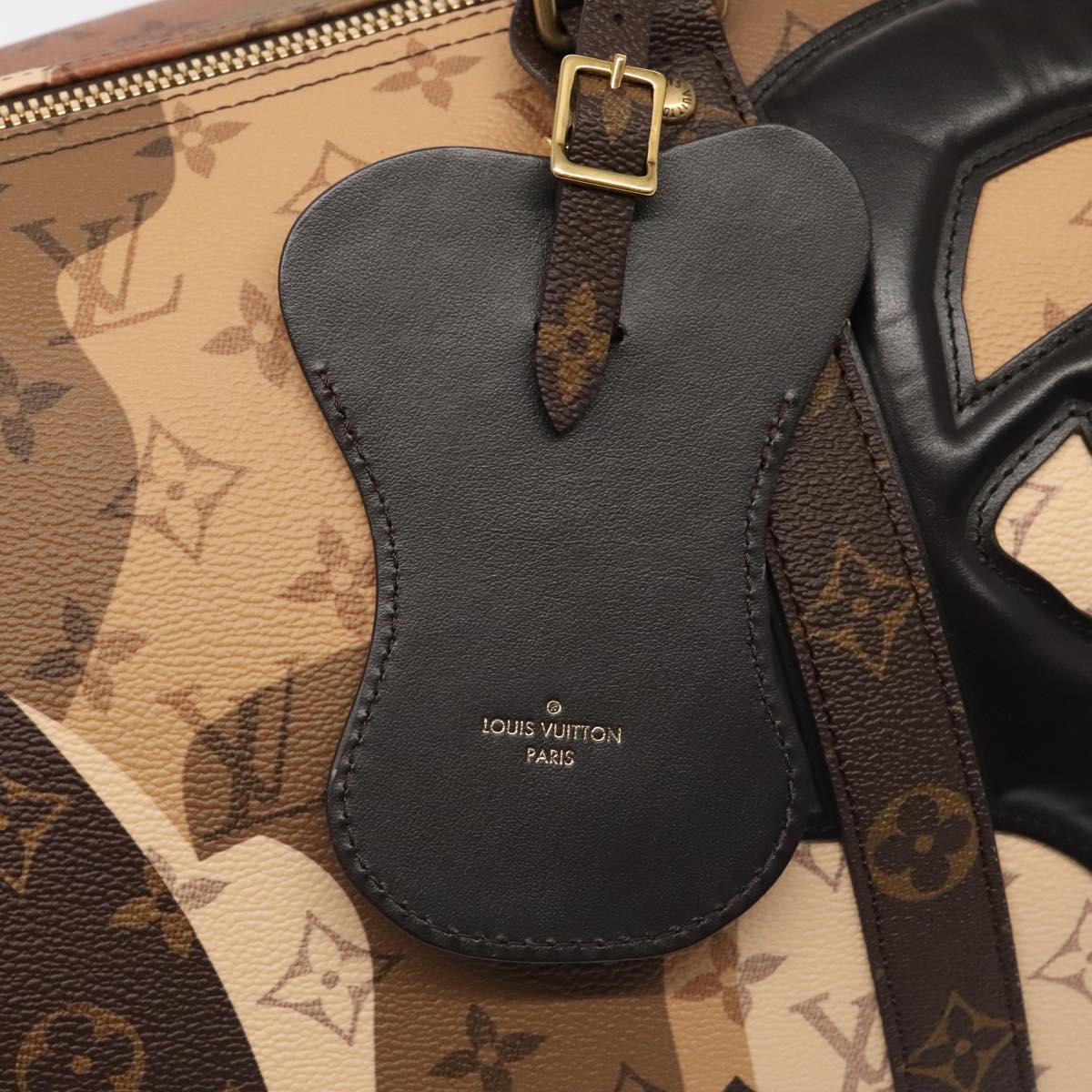 LOUIS VUITTON LV Portrait Keepall Bandouliere 55 Bag Brown M46677 Auth 86022SM
