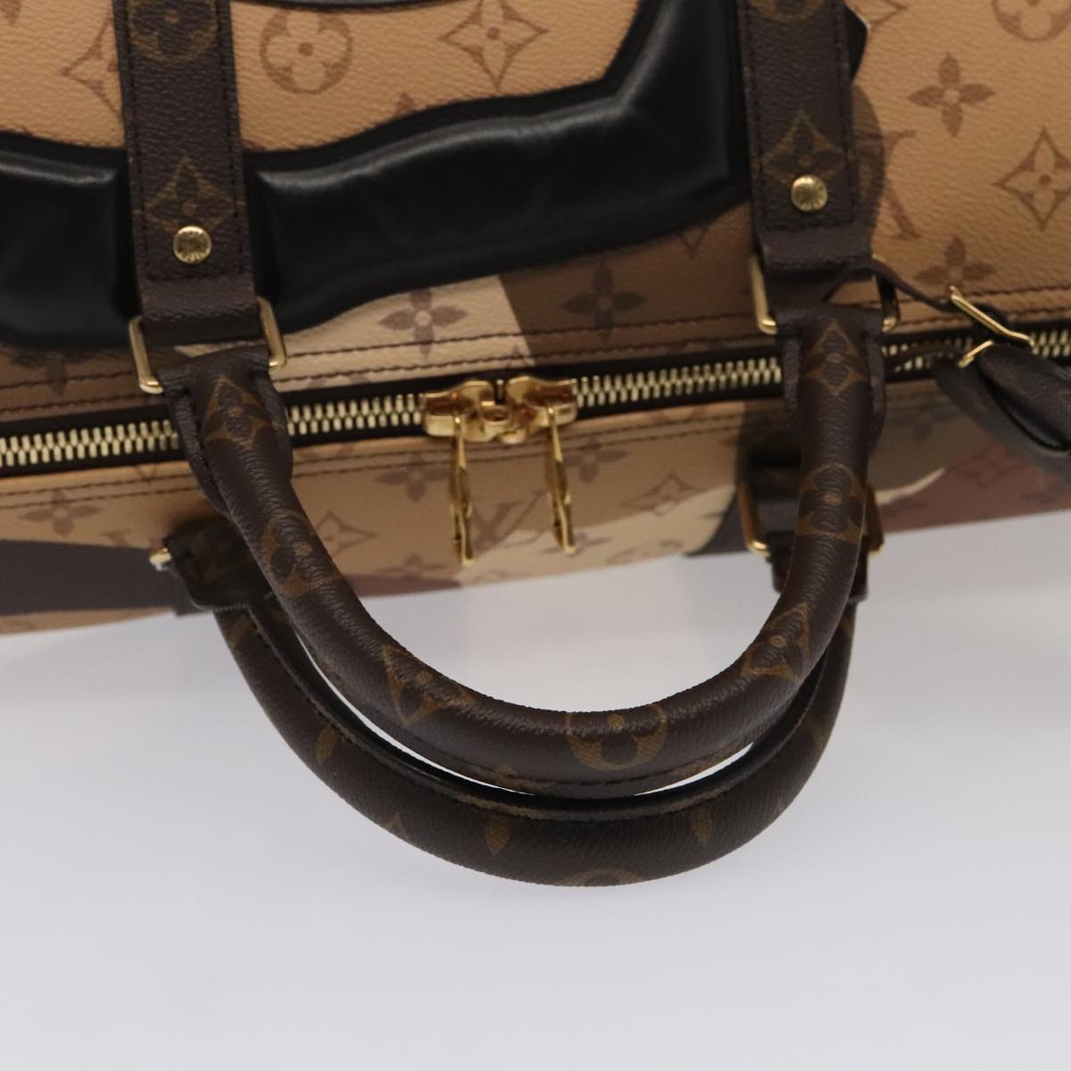 LOUIS VUITTON LV Portrait Keepall Bandouliere 55 Bag Brown M46677 Auth 86022S