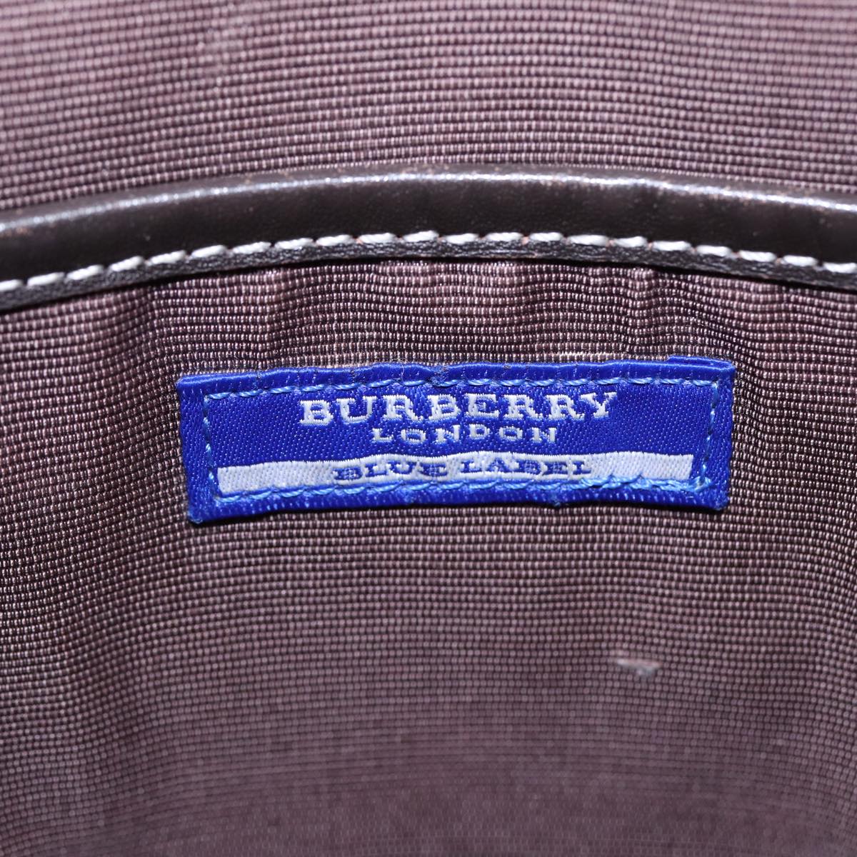 BURBERRY Nova Check Shoulder Bag Canvas Gray Silver Auth 86049