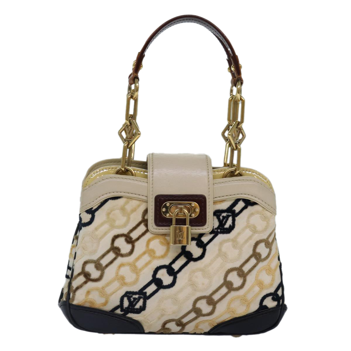 LOUIS VUITTON Monogram Charm Pochette Lover Hand Bag Ivory M95194 LV Auth 86283A