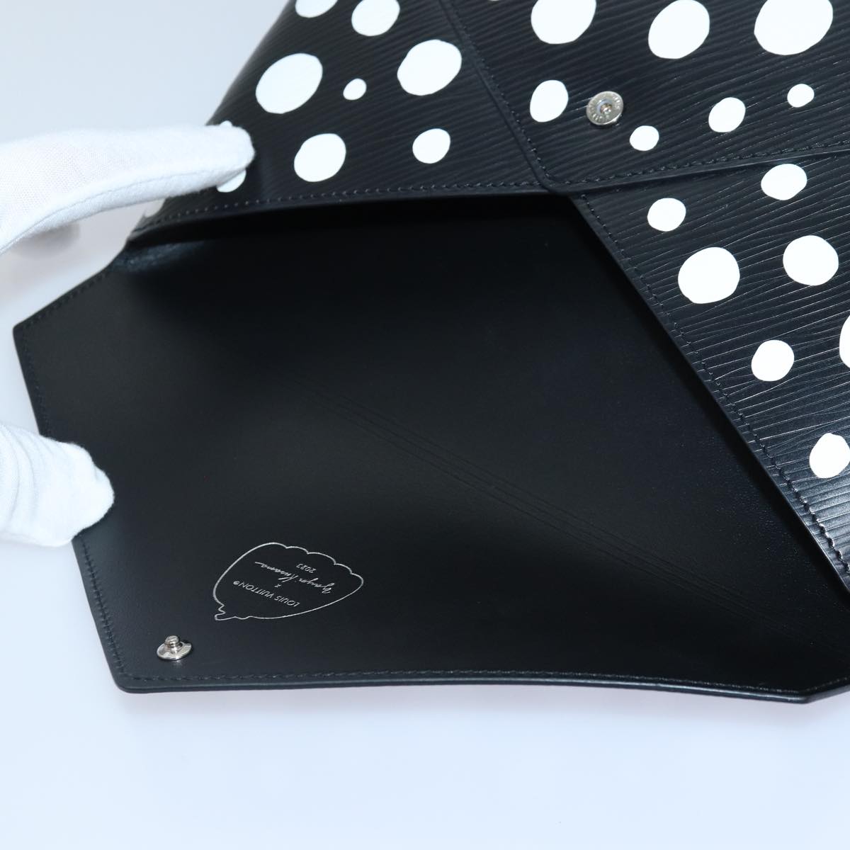 LOUIS VUITTON Epi Yayoi Kusama Pochette Kirigami Pouch Black M81959 Auth 86284SM