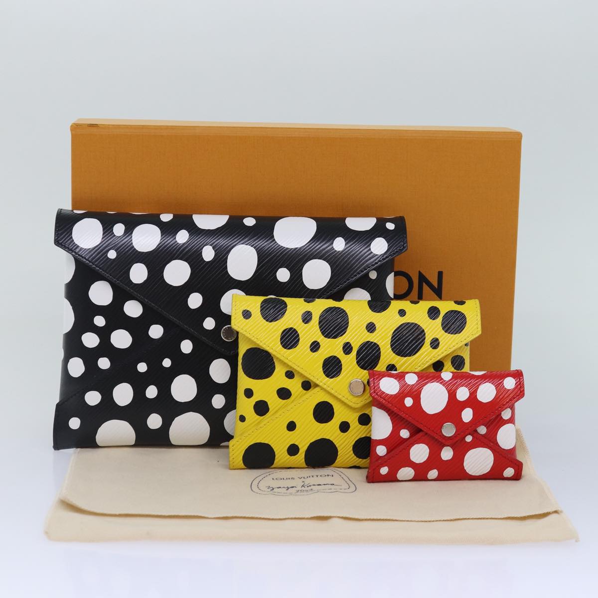 LOUIS VUITTON Epi Yayoi Kusama Pochette Kirigami Pouch Black M81959 Auth 86284SM
