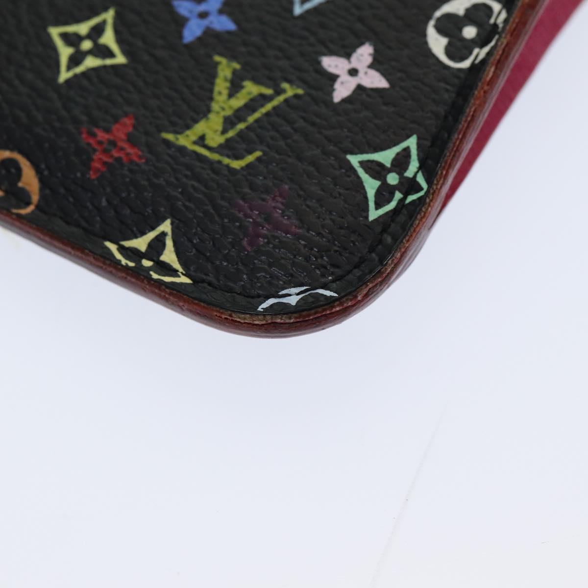 LOUIS VUITTON Multicolor Pochette ClesNM Coin Purse Black M60279 LV Auth 86296