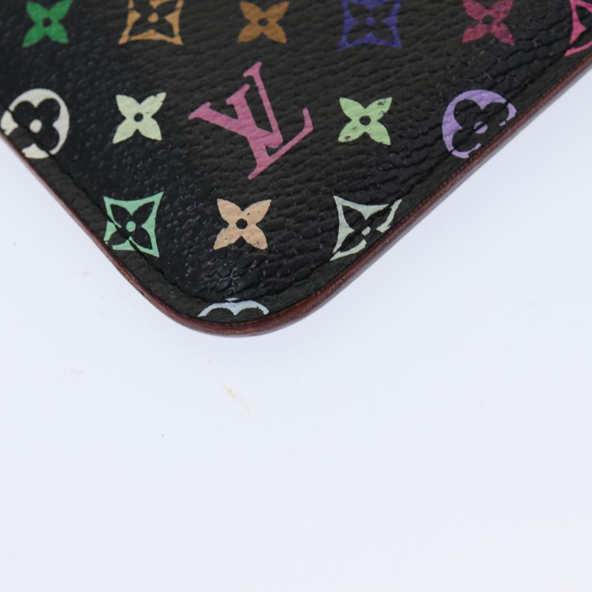 LOUIS VUITTON Multicolor Pochette ClesNM Coin Purse Black M60279 LV Auth 86296