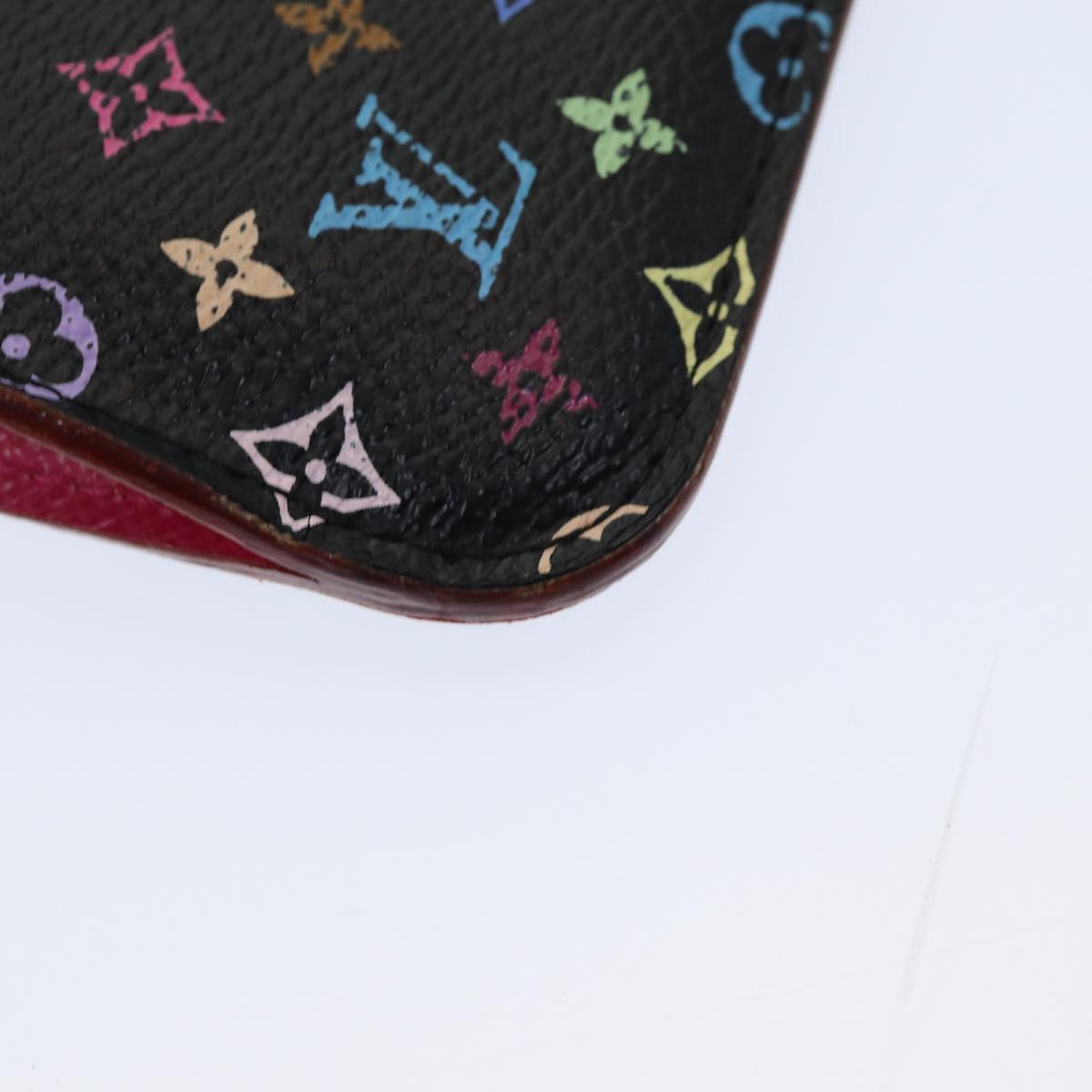 LOUIS VUITTON Multicolor Pochette ClesNM Coin Purse Black M60279 LV Auth 86296