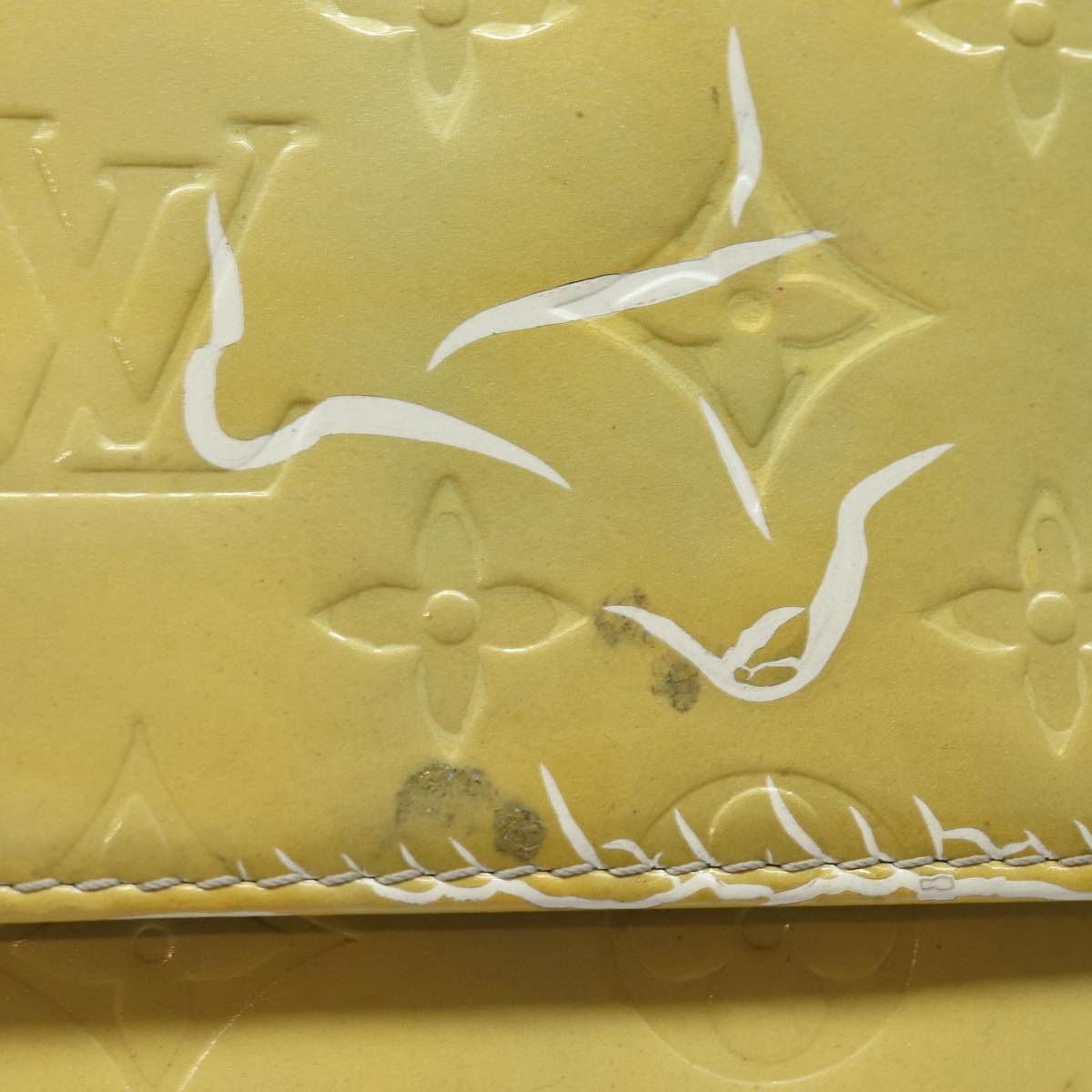 LOUIS VUITTON Monogram Vernis Motto Accessory Pouch Gris M91030 LV Auth 86327